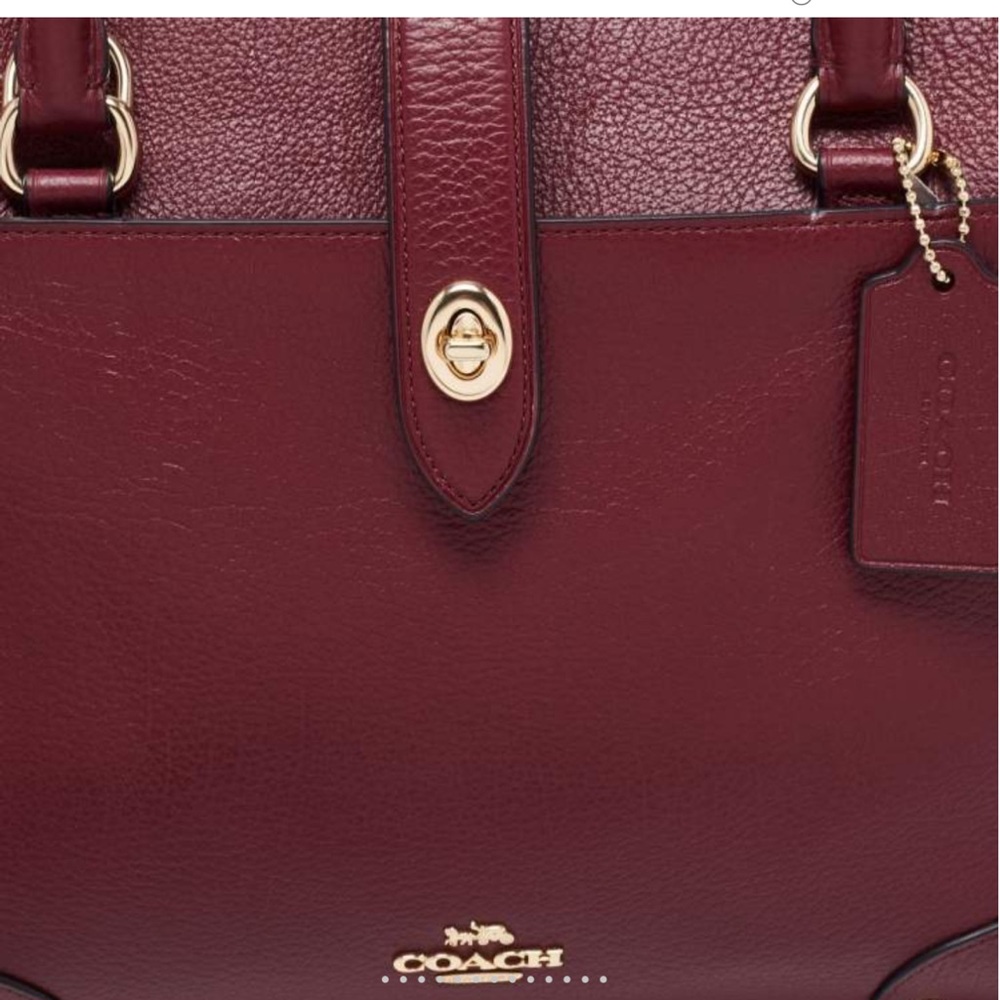 Coach Maroon Leather Satchel - Picture 5 of 8
